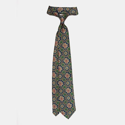 Patterned Greens Tie